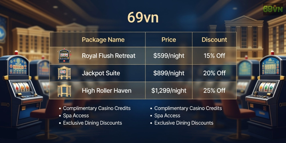 Bảng giá chi tiết các gói dịch vụ hotels with casinos 69vn cập nhật 2025