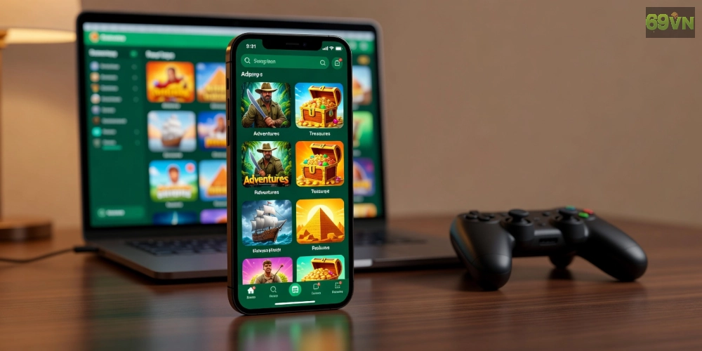 Giao diện nổi bật của Slot 69VN Pro với các tựa game quay nổ hũ
