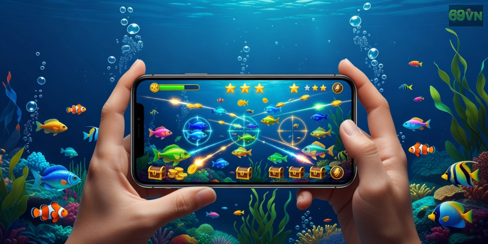 Minh họa khái niệm tải game bắn cá 69vn với giao diện hấp dẫn và các tính năng nổi bật