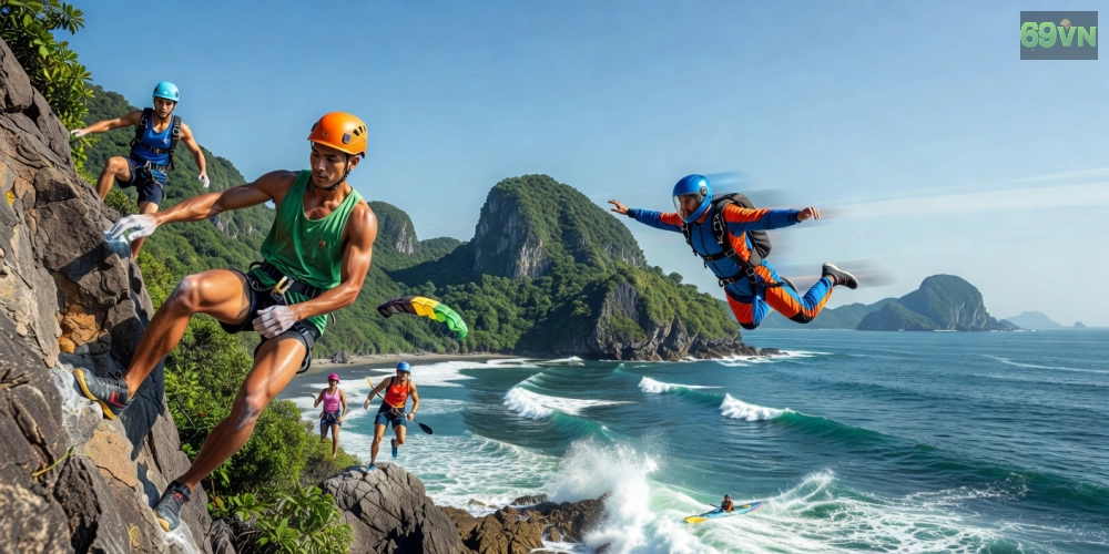 Khái niệm thể thao cực hạn 69vn được minh họa qua các vận động viên mạo hiểm